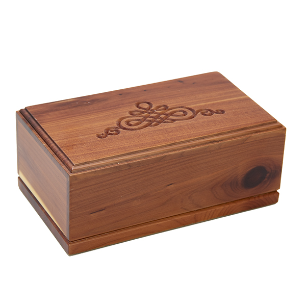 Solid Cedar Urns with Engraved Top