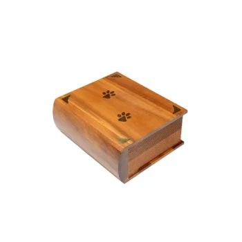 Wooden Book Pet Urn with Paws