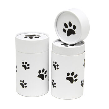 Small White Paw Print Scatter Tube Urn