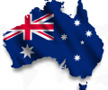 AUSTRALIA - FLAG on Australia Continent